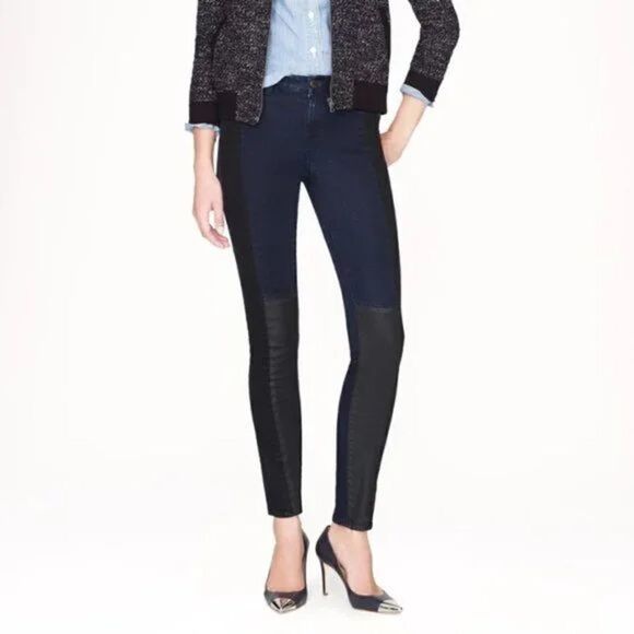 J. Crew Midrise Matchstick Blocked Indigo Jeans Size 28 - Picture 1 of 6